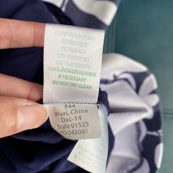 Lilly Pulitzer Briella Fit & FlareCap Sleeve Floral Navy Blue and White Dress XS - Picture 9 of 10